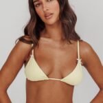 Sovereign Triangle String Bikini Top With Bow Butter