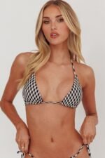 Tamieka Triangle String Bikini Top Gingham - Image 5