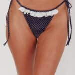 Josie String Tie Frill Bikini Bottom Polka Dot
