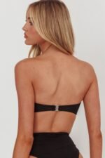 Monique Twist Bandeau Bikini Top Black - Image 2