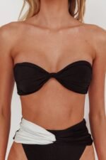 Monique Twist Bandeau Bikini Top Black - Image 3