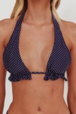 Milagro Thick Strap Halter Bikini Top Polka Dot - Image 4