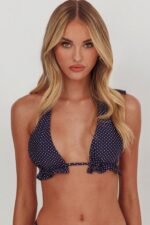 Milagro Thick Strap Halter Bikini Top Polka Dot - Image 6