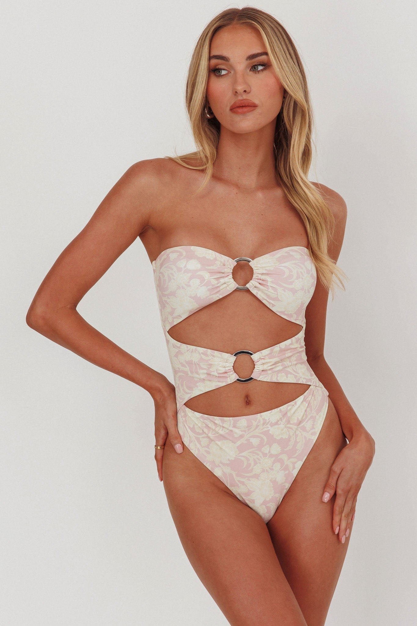 SLSW026T01FLORAL-5 Matilda Cut-Out One Piece Swimsuit Print Mix - Image 1
