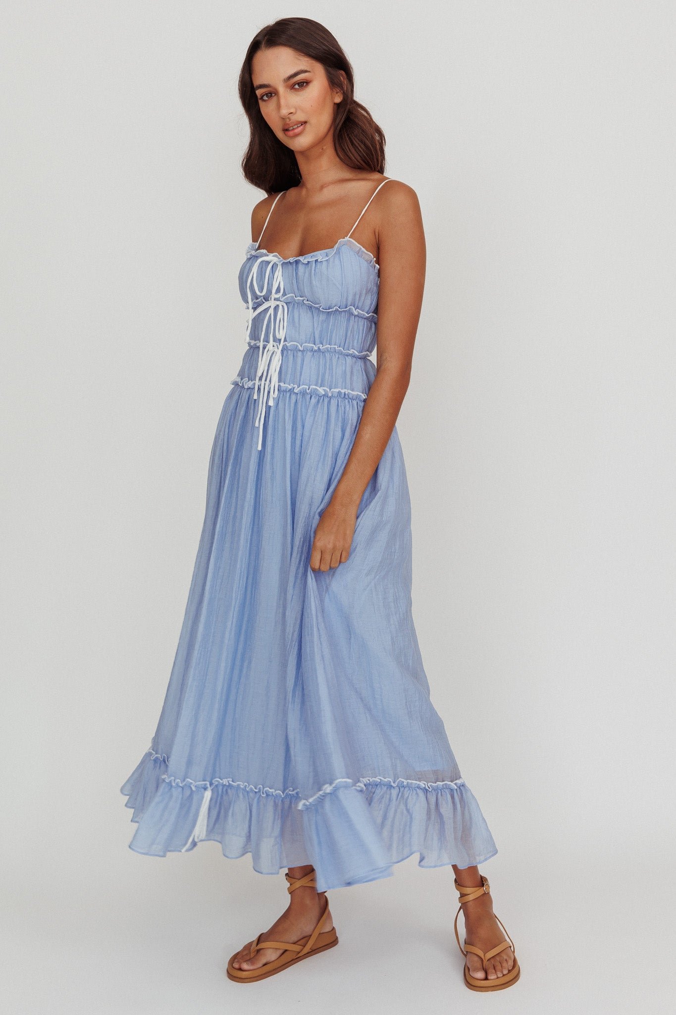SN0206B_20CLOUD_20BLUE-1 Maidens Tie Accent Maxi Dress Cloud Blue - Image 1