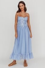 Maidens Tie Accent Maxi Dress Cloud Blue - Image 6