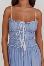 Maidens Tie Accent Maxi Dress Cloud Blue - Image 5