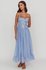Maidens Tie Accent Maxi Dress Cloud Blue - Image 7