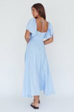 Lula Gathered Bust Midi Dress Blue - Image 2