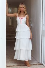 Provence Bloom Tiered Ruffle Maxi Dress Off White - Image 6