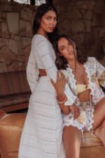 Meredith Long Sleeve Cut-Out Maxi Dress White - Image 2