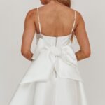 Athens Flared Bow Mini Dress White