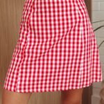 Philomena A-Line Mini Skirt Gingham Red