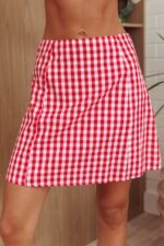 Philomena A-Line Mini Skirt Gingham Red