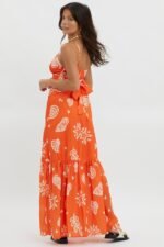 Later Days Cami Strap Maxi Dress Print Red - Image 3