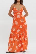 Later Days Cami Strap Maxi Dress Print Red - Image 4