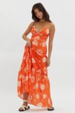 Later Days Cami Strap Maxi Dress Print Red - Image 5