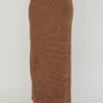 Calculated Ribbed Knit Maxi Skirt Brown