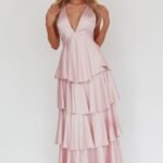 Auguste Tiered Frill Strappy Back Dress Blush