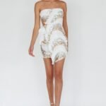 Eyes For You Waist Tie Mini Dress Sequin White