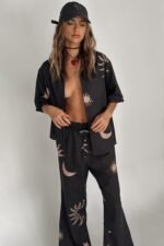 Just A Hunch Pants Sun Moon Black - Image 3