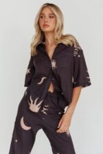 Just A Hunch Pants Sun Moon Black - Image 6