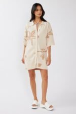 Nalani Button-Up Knit Dress Sand/Wood - Image 2