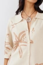 Nalani Button-Up Knit Dress Sand/Wood - Image 4