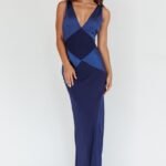 Soul Fire V-Neck Maxi Dress Navy