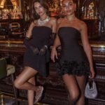Leni Strapless Embellished Hem Mini Dress Black