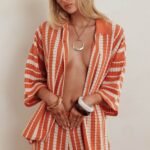 Influence Knit Relaxed Shirt Orange