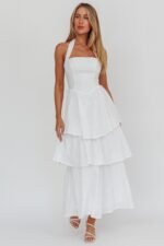 Shaya Tiered Ruffle Maxi Dress White - Image 4