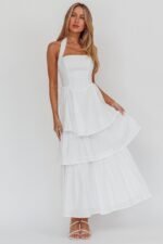 Shaya Tiered Ruffle Maxi Dress White - Image 6