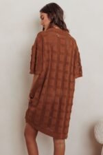 Best Friend Knit Shirt Dress Chocolate - Image 3