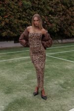 Meet Up Elastic Waist Midi Skirt Leopard - Image 8