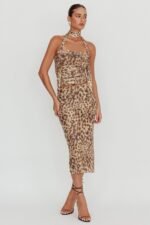 Meet Up Elastic Waist Midi Skirt Leopard - Image 5