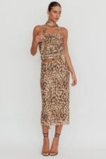 Meet Up Elastic Waist Midi Skirt Leopard - Image 6