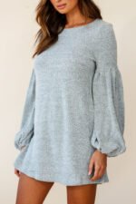 Morais Puff Sleeved Sweater Dress Grey - Image 4