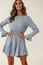 Montville Long Sleeve Knit Dress Grey - Image 2