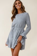Montville Long Sleeve Knit Dress Grey - Image 3